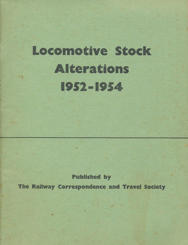 Locomotive Stock Alterations 1952-1954
