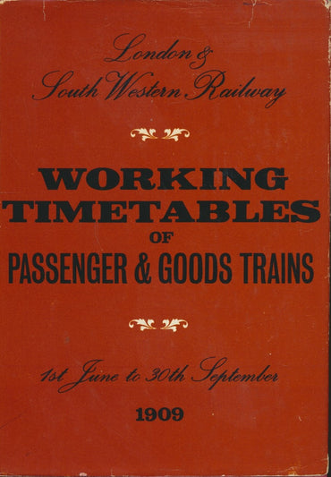 Working timetables of passenger goods trains, 1st June to 30th September 1909