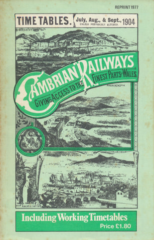 Cambrian Railways Passenger and Working Timetable, 1904