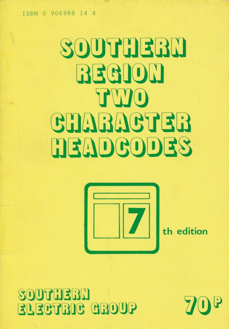 Southern Region Two Character Headcodes