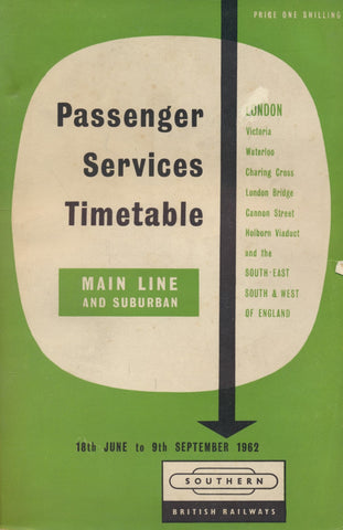 Southern Region Timetable Summer 1962