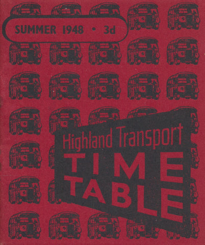 Highland Transport Timetable - Summer 1948