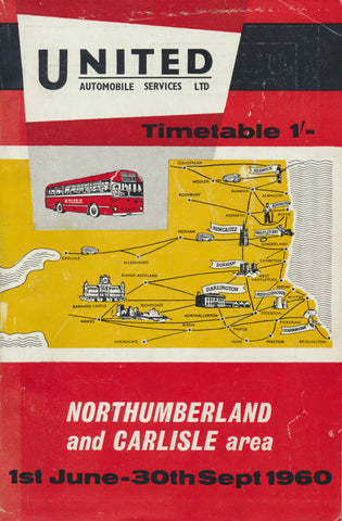 United Automobile Services Timetable Northumberland and Carlisle Area