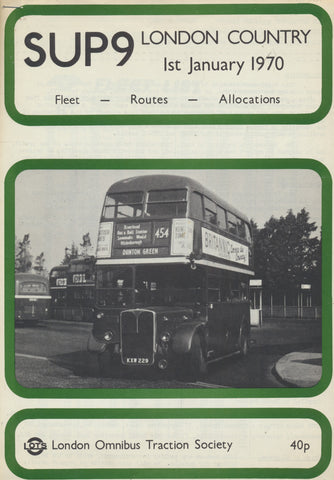 SUP 9 - London Country 1st January 1970: Fleet, Routes, Allocation