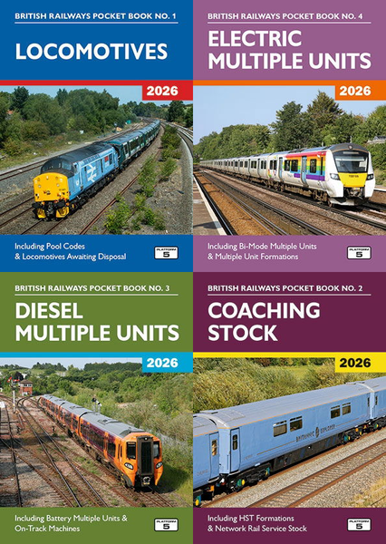Platform 5 Pocket Books: 2026 Edition - Bundle of four (Loco, Coaches, DMU & EMU)