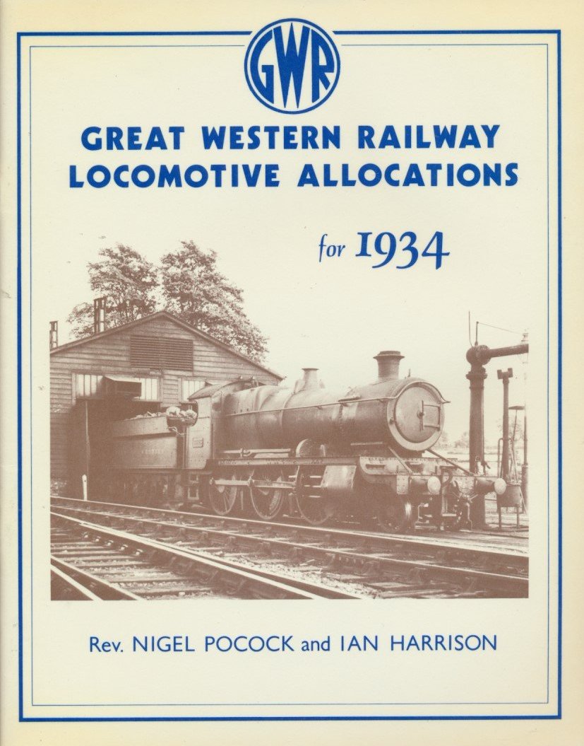 Great Western Railway Locomotive Allocations for 1934